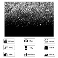 Lofaris Black And White Cold Winter Night Backdrop For Party