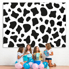 Lofaris Black and White Cow Backdrop for Kids Birthday Party