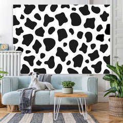 Lofaris Black and White Cow Backdrop for Kids Birthday Party