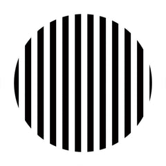 Lofaris Black And White Lins Simple Round Baby Shower Backdrop
