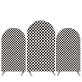 Lofaris Black And White Plaid Happy Birthday Arch Backdrop Kit