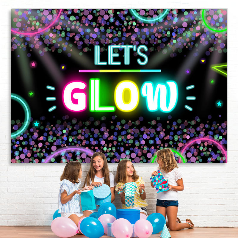 Lofaris Black Color Circle Lets Glow Bokeh Backdrop For Party