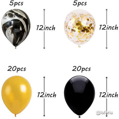 Lofaris Black DIY 50 Pack Balloon Arch Kit | Party Decorations - Gold