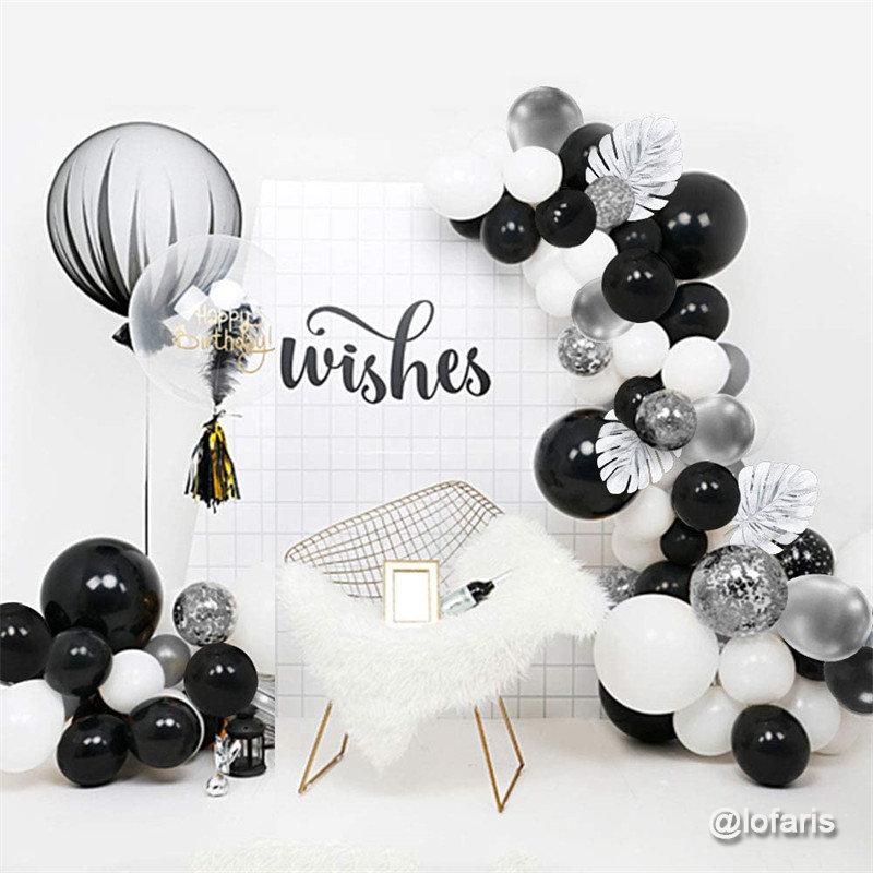 Lofaris Black DIY 100 Pack Balloon Arch Kit | Party Decorations - Silver
