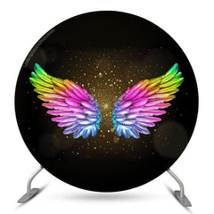 Lofaris Black Golden With Colorful Wing Circle Backdrop Kit