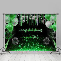 Lofaris Black Green Bokeh Ballons Congratulation Grad Backdorp
