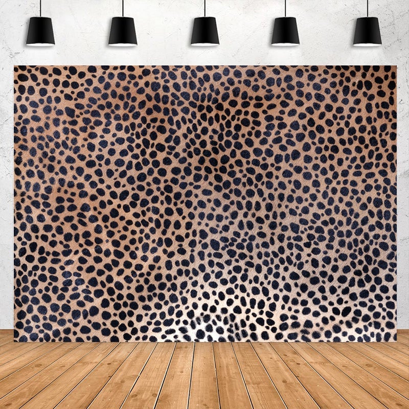 Lofaris Black Leopard Print Happy Birthday Party Backdorp