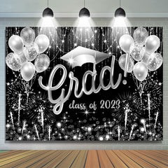 Lofaris Black Silver Balloon Spark Class Of 2023 Backdrop