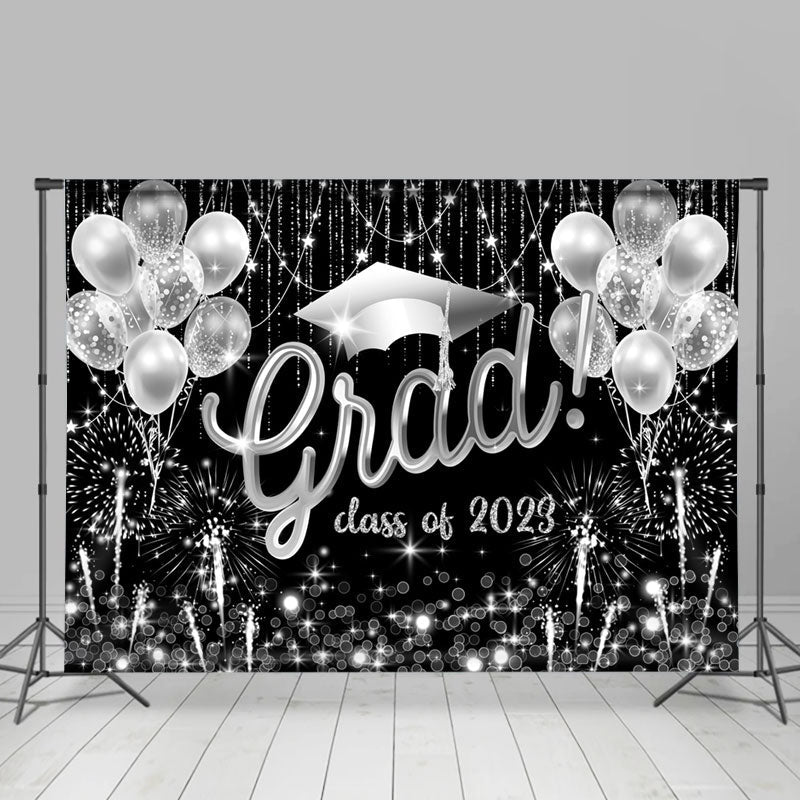 Lofaris Black Silver Balloon Spark Class Of 2023 Backdrop