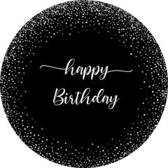 Lofaris Black Silver Dots Birthday Simple Party Round Backdrops