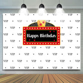 Lofaris Black Vip And Five-pointed Star Happy Birthday Backdrop