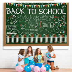Lofaris Blackboard graffiti alphabet back to school Backdrop