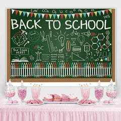 Lofaris Blackboard graffiti alphabet back to school Backdrop