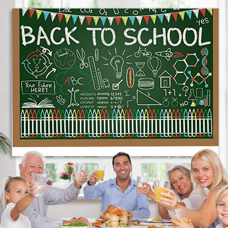 Lofaris Blackboard graffiti alphabet back to school Backdrop