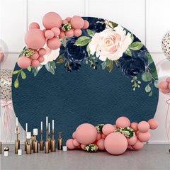 Green Leaves And Jungle Animals Round Birthday Backdrop