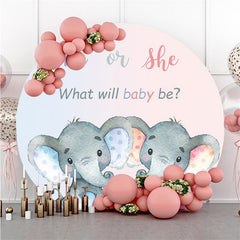 Red Hearts Round Simple Happy Valentines Backdrops