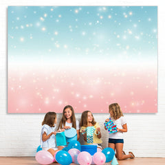 Lofaris Blue And Pink With Glitter Dots Fuzzy Party Backdrop