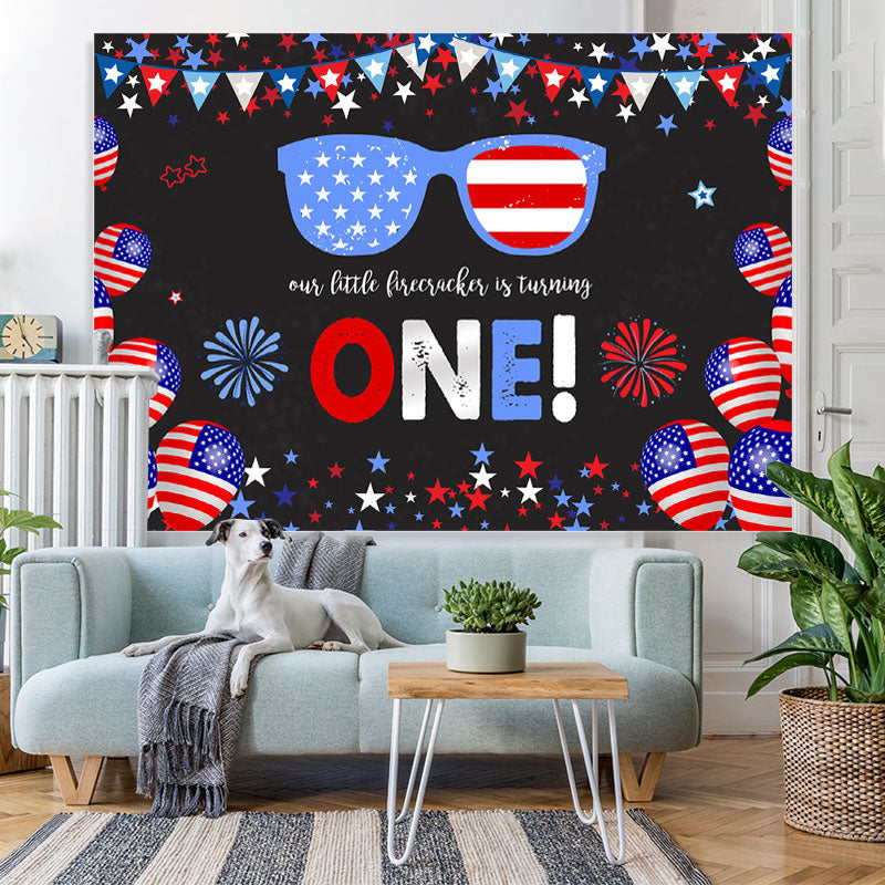 Lofaris Blue And Red Glasses With Black Birthday Backdrops