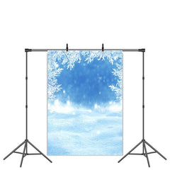 Lofaris Blue and White Snow Tree Bokeh Photo Backdrop