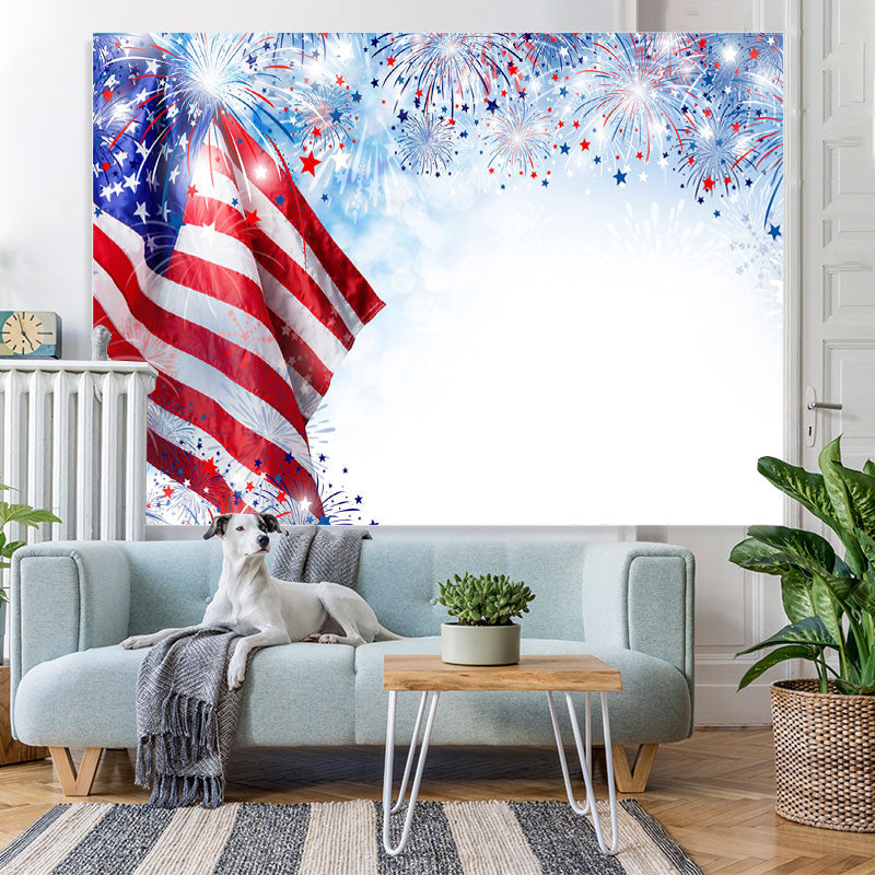 Lofaris Blue And White Stripe Flag Theme Baby Shower Backdrop