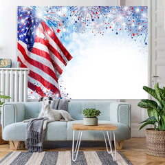 Lofaris Blue And White Stripe Flag Theme Baby Shower Backdrop