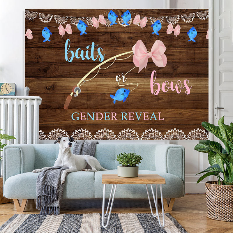 Lofaris Blue Baits Or Pink Bows Baby Shower Backdrop Decoration