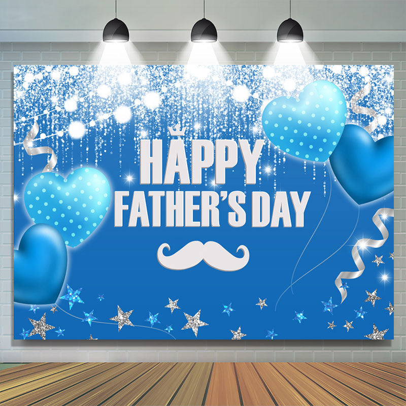 Lofaris Blue Balloons And Bright Glitter Fathers Day Backdrop
