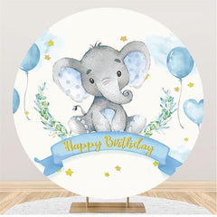 White Cloud And Sky Simple Round Baby Shower Backdrop