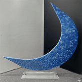 Lofaris Blue Glitter Bokeh Moon Shape Arch Backdrop Party Decor