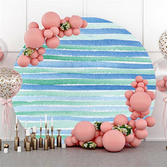 Blue And Pink Balloon Rabbit Round Baby Shower Backdrop