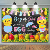 Lofaris Blue Pink And Yellow Easter Theme Baby Shower Backdrop