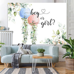 Lofaris Blue Pink Balloons Green Theme Baby Shower Backdrop