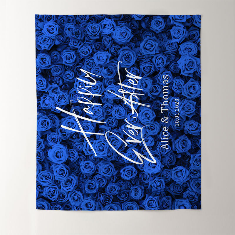 Lofaris Blue Rose Tracery Wall Party Backdrop For Weddings