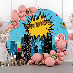 White And Purple Floral Round Wedding Decoration Backdrop