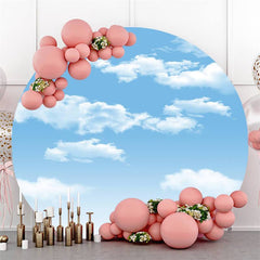 Circle Wooden Colored Simple Happy Birthday Backdrop