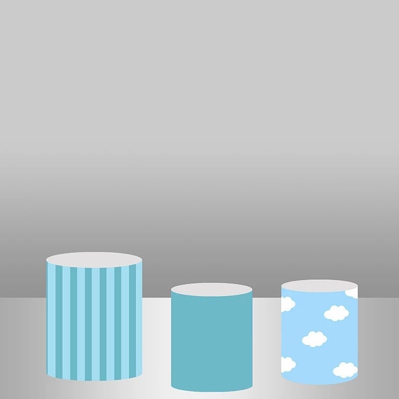 Lofaris Blue Sky Baby Shower Backdrop Cake Table Cover Kit