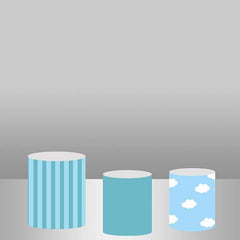 Lofaris Blue Sky Baby Shower Backdrop Cake Table Cover Kit