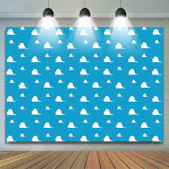 Lofaris Blue Sky White Clouds Kid Happy Birthday Party Backdrop