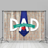 Lofaris Blue Tie And Heart Wooden Happy Fathers Day Backdrop