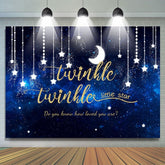 Lofaris Blue Twinkle Little Star Baby Shower Backdrop
