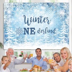 Lofaris Winter One-derland Snowflake Photoshoot Backdrops for Baby Shower