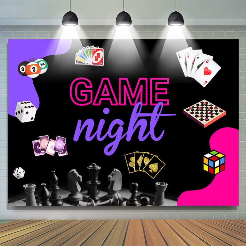 Lofaris Board Game Night Happy Birthday Party Backdrop