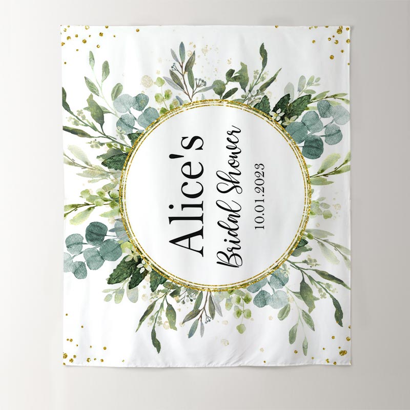 Lofaris Boho Theme Guess How Many Kisses Bridal Shower Backdrop
