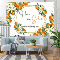 Lofaris Boho Theme White He Or She What Will Baby Be Backdrop