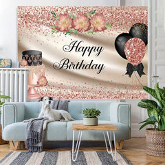 Lofaris Bokeh pink balloon birthday cake diy backdrop