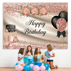 Lofaris Bokeh pink balloon birthday cake diy backdrop
