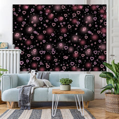 Lofaris Bokeh Pink Light Spot Heart Black Backdrop