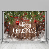 Lofaris Bokeh Snowflake Wooden Christmas Ball Holiday Backdrop