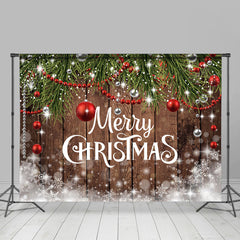 Lofaris Bokeh Snowflake Wooden Christmas Ball Holiday Backdrop