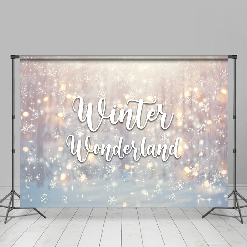 Lofaris Bokeh Snowy Snowflake Winter Wonderland Holiday Backdrop